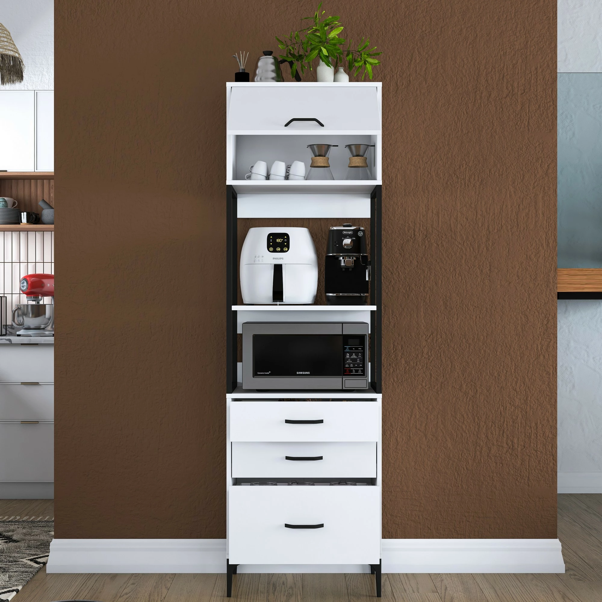 Dollap multifunksional Hanah Home, JE135 - 3101, i bardhë