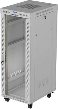 Kabinet rack LANBERG 19" 32U 600x800, derë e xhamtë, stojë, gri