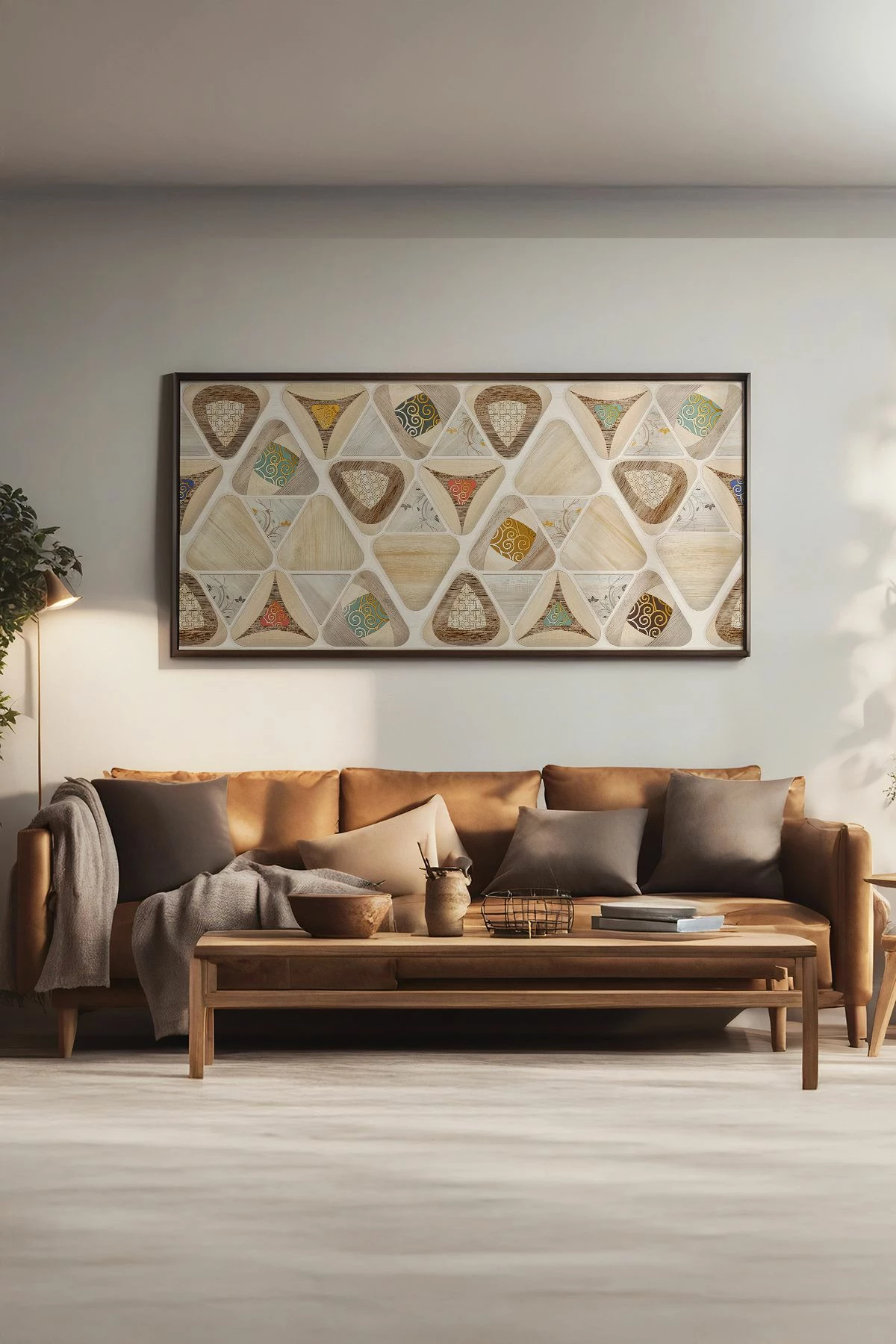 Pikturë dekorative me kornizë, MDF, Wallity, Artsmdfyty66-7033, shumëngjyrëshe, 33x70cm