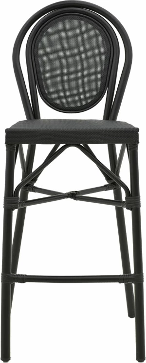 Karrige për bar Dezyan alumini e zezë-textilene e zezë 41.5x53.5x116cm