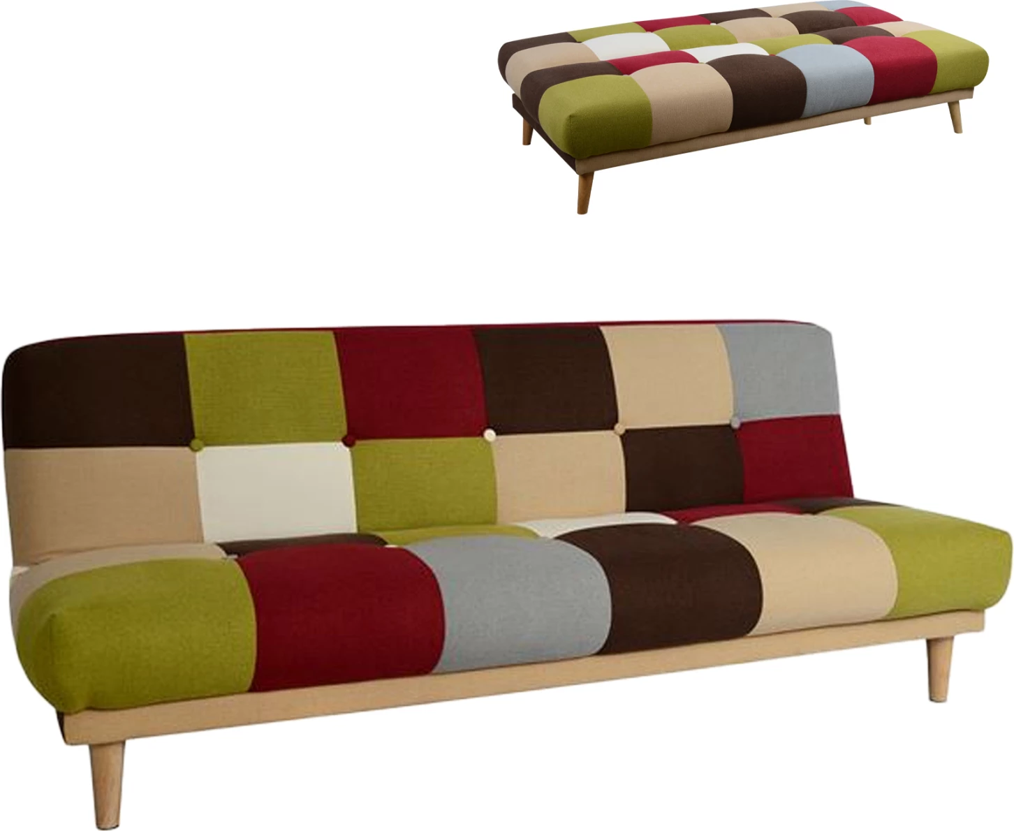 Divan/Shtrat 3 vendësh FH3003 Leonardo Ngjyra të përziera 180x80x75