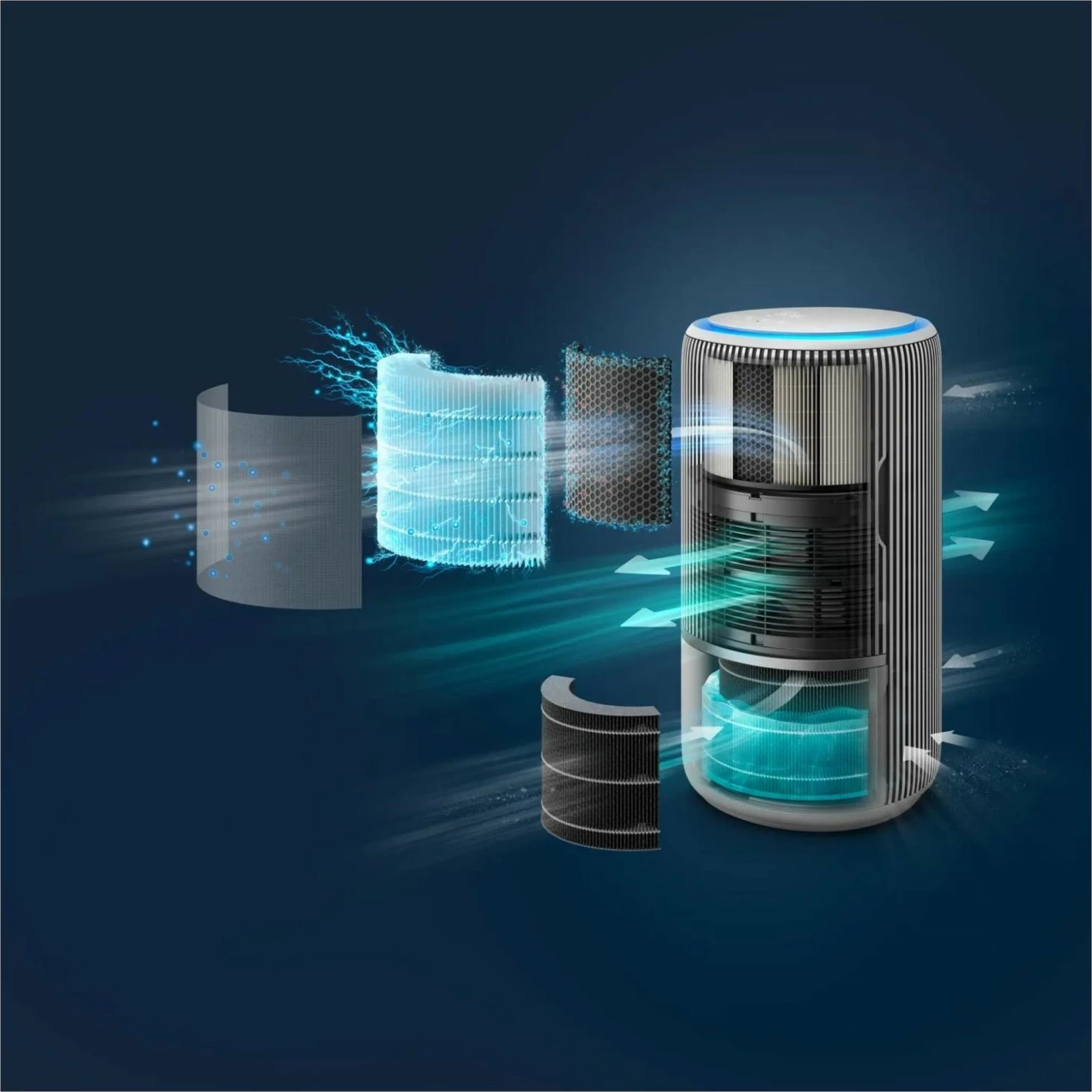 Pastrues ajri me humidifikues Philips PureProtect Water 3400 AC3420/10, Wi‑Fi, 300 m³/h, i bardhë