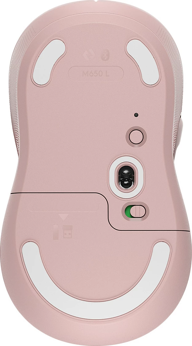Maus Logitech Signature M650 L, Wireless, Djathtas, Optik, RF Wireless + Bluetooth, 4000 DPI, Rozë