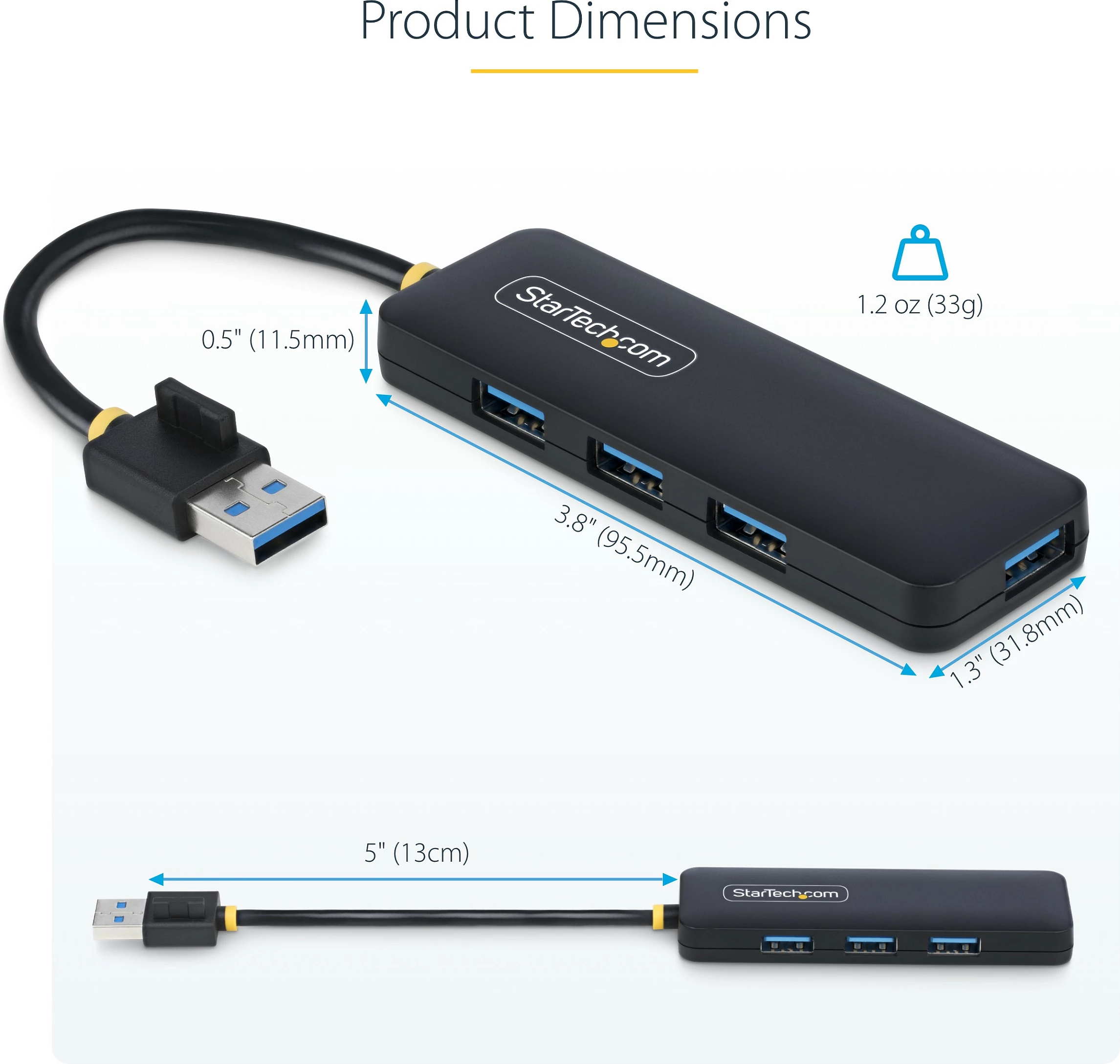 USB Hub StarTech 4-Port USB-A, USB 3.2 Gen 1, 5Gbps, bus-powered, i zi
