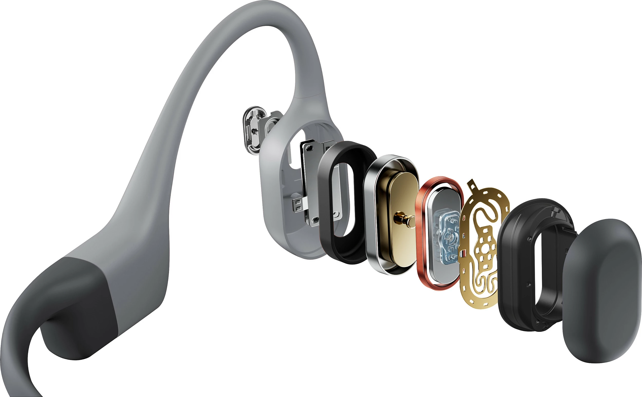 Kufje sportive Shokz OpenSwim Pro, bone conduction, 32GB, Bluetooth 5.4, IP68, gri