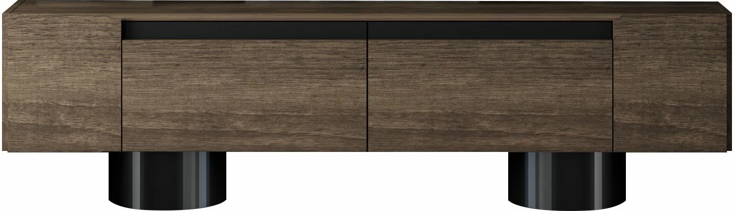 Komodë TV Skye Decor, bohem, ngjyrë arre dhe e zezë