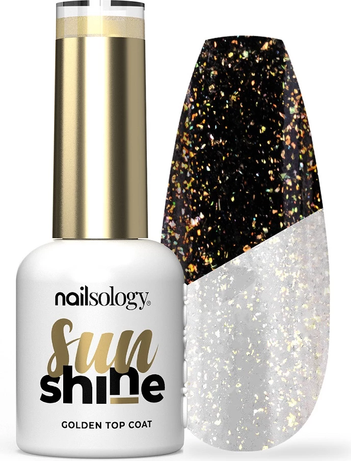 Llak për thonj Clavier Nailsology Sun Shine Glitter Top Hybrid Gold për femra 8ml