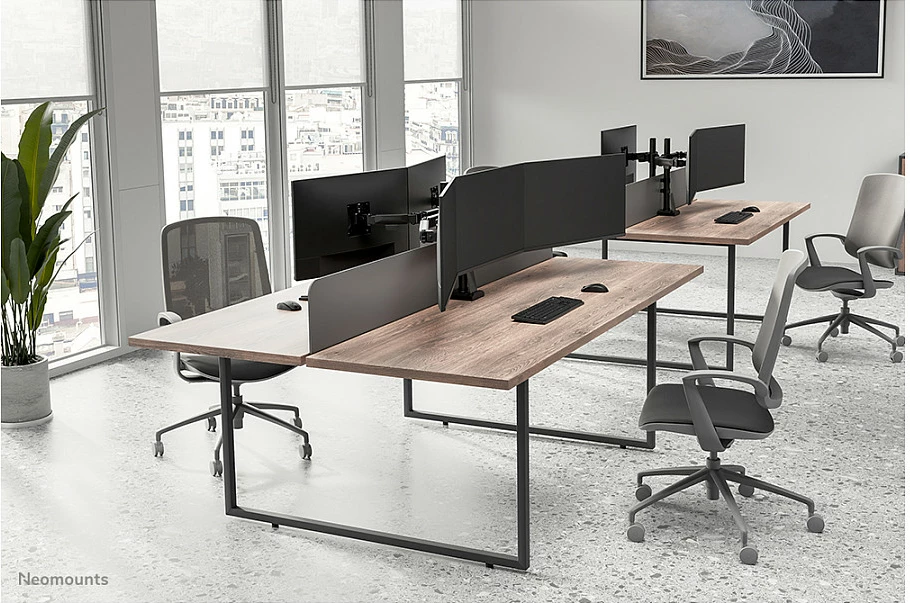 Krah monitorësh Neomounts NERO DS60-600BL3, për 3 monitorë 10-27", VESA 75x75/100x100, e zezë