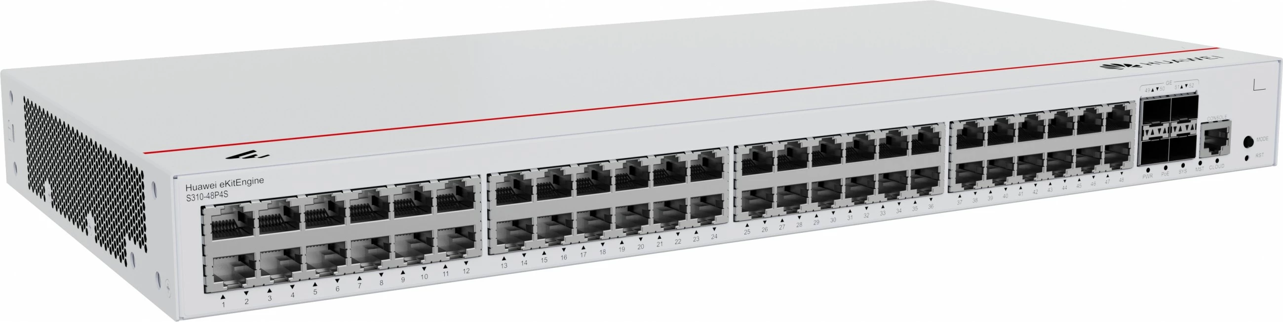 Switch HUAWEI eKit S310-48P4S, Managed, L2+, Gigabit Ethernet, PoE, Rack 1U, Gri