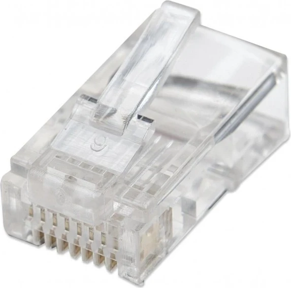 Konektorë RJ45 Cat5e Intellinet, transparent