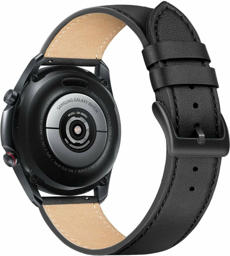 Rrip lëkure për smartwatch Fixed FIXLST-22MM-BK, 22 mm, universal, i rregullueshëm 16.5–21.5 cm, zi