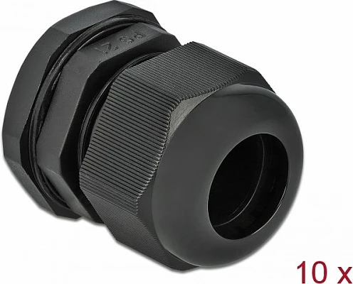 Glandë kablli DeLOCK PG21, IP68, për kabllo 18 mm, 10 copë, e zezë