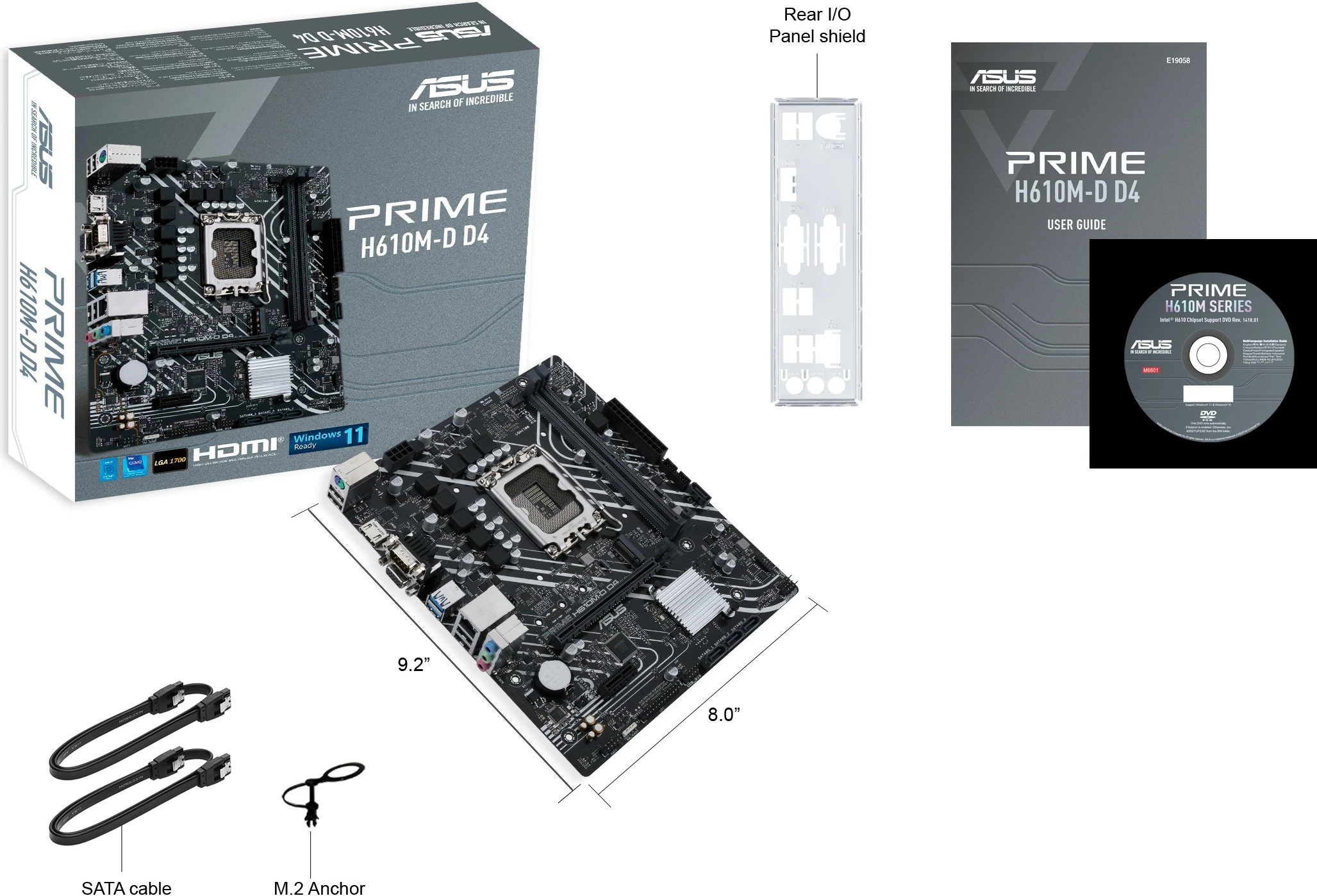 Pllakë amë ASUS PRIME H610M-D D4, LGA 1700, DDR4, micro ATX, e zezë