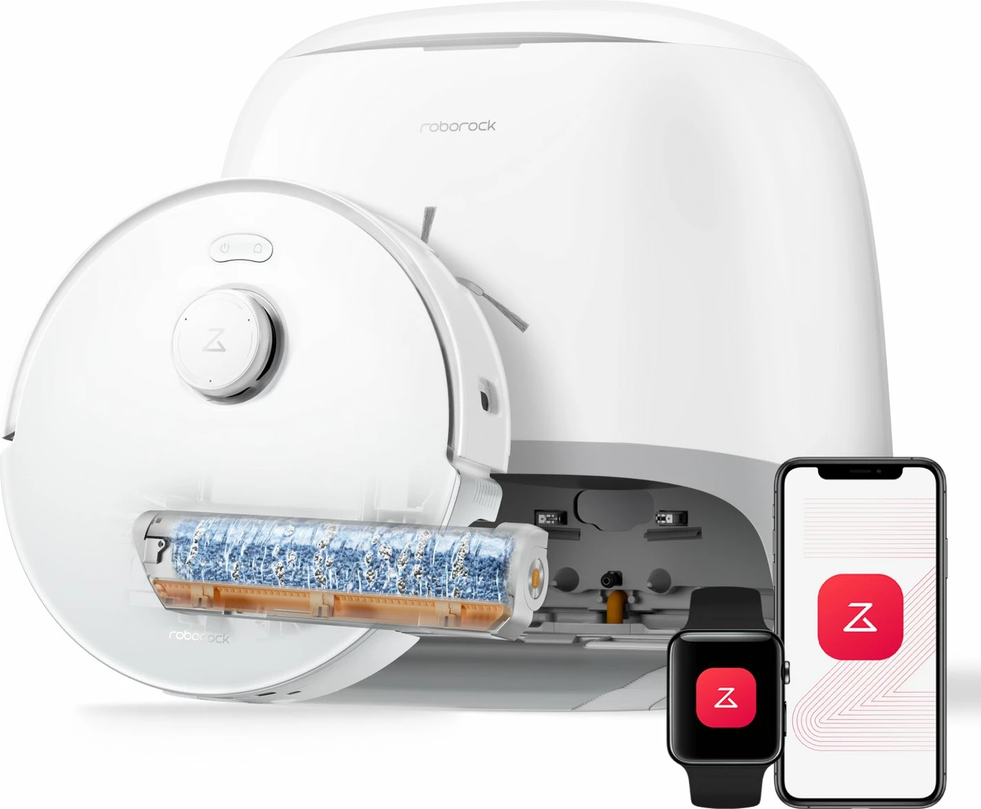 Fshesë robotike Roborock Qrevo Curv 2 Flow QC2F02-00 20000Pa me fshirje dhe stacion zbrazjeje, e bardhë