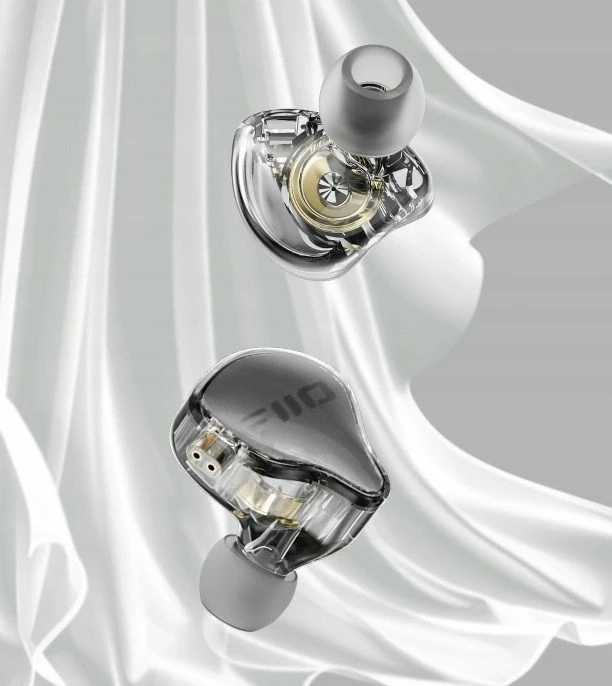 Kufje FiiO JD10, in-ear monitor dinamik 10 mm, Hi-Res, kabllo 1.2 m, 2-pin 0.78 mm, mikrofon me kontroll volume, transparent black