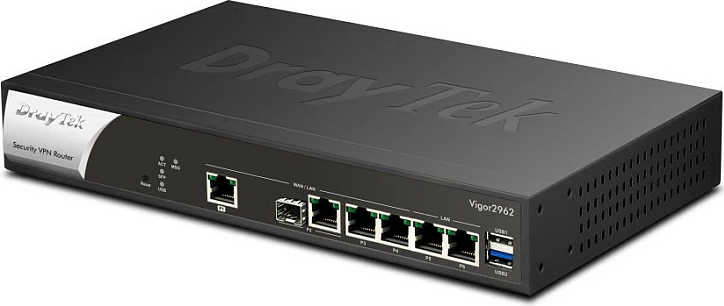 Ruter DrayTek Vigor 2962, Dual-WAN 2.5GbE, Firewall VPN, rackmount, zi/bardhë