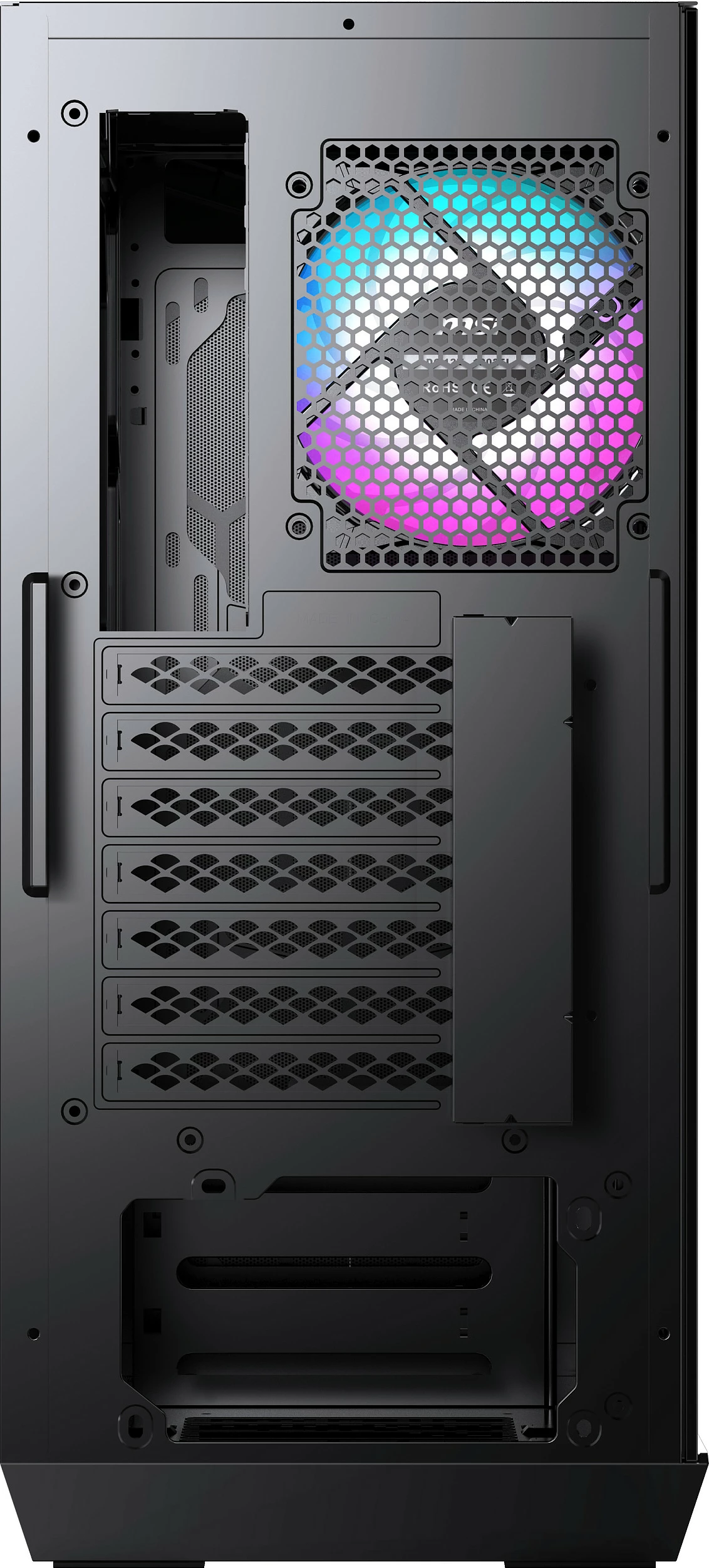 Kasë MSI MPG GUNGNIR 110R, midi tower, xham i temperuar, RGB, e zezë