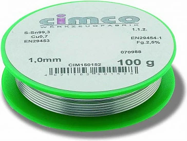 Tel kallaji për saldim Cimco CIM 150154, Sn99Cu1, 1mm, 250g, pa plumb
