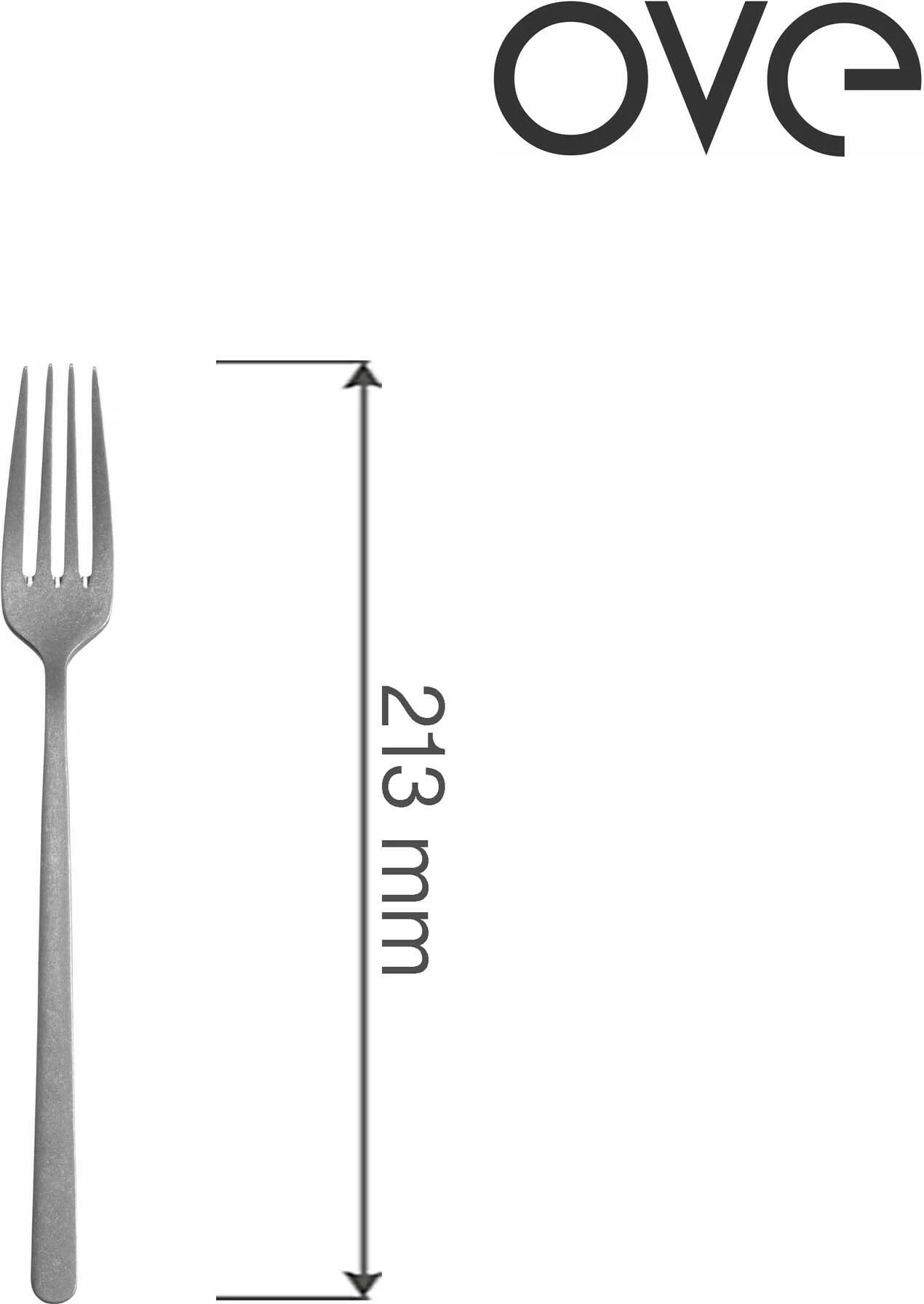 Pirun tavoline OVE Amarone Vintage 213 mm inox 18/10, set 12 copë, argjend mat