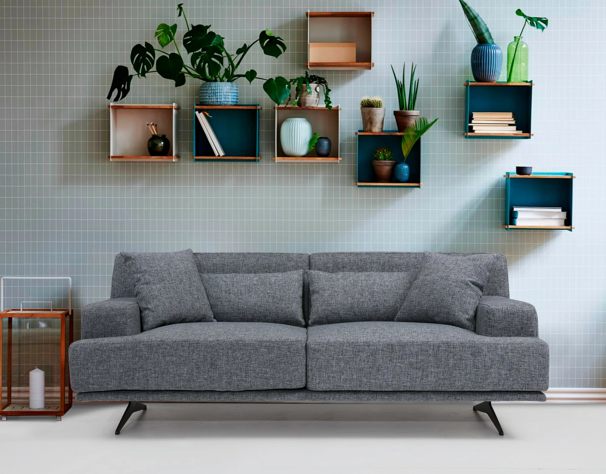 Divan dy ulëshe Atelier del Sofa, Bentley, ngjyrë gri