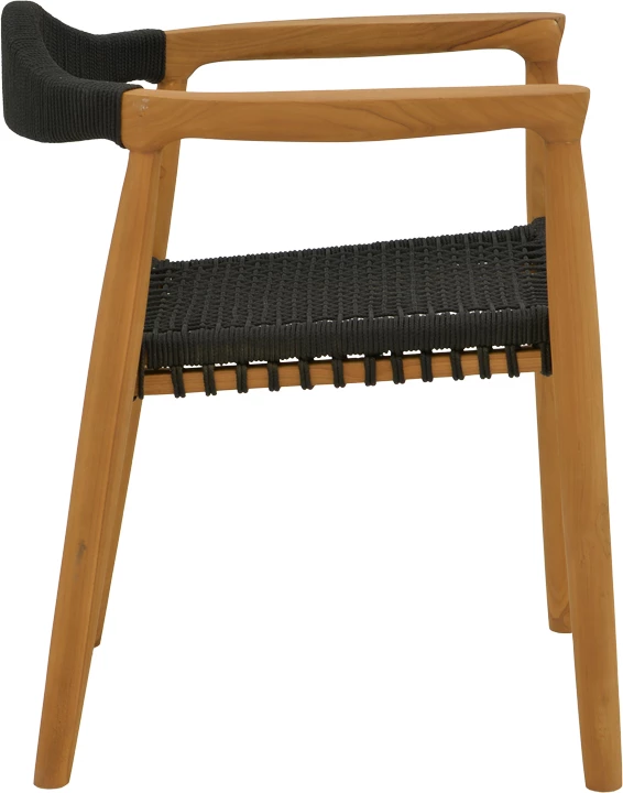 Tavolinë me karrige 7 copë Ganny-Pino dru teak ngjyrë natyrale - e zezë 180/240x100x75cm