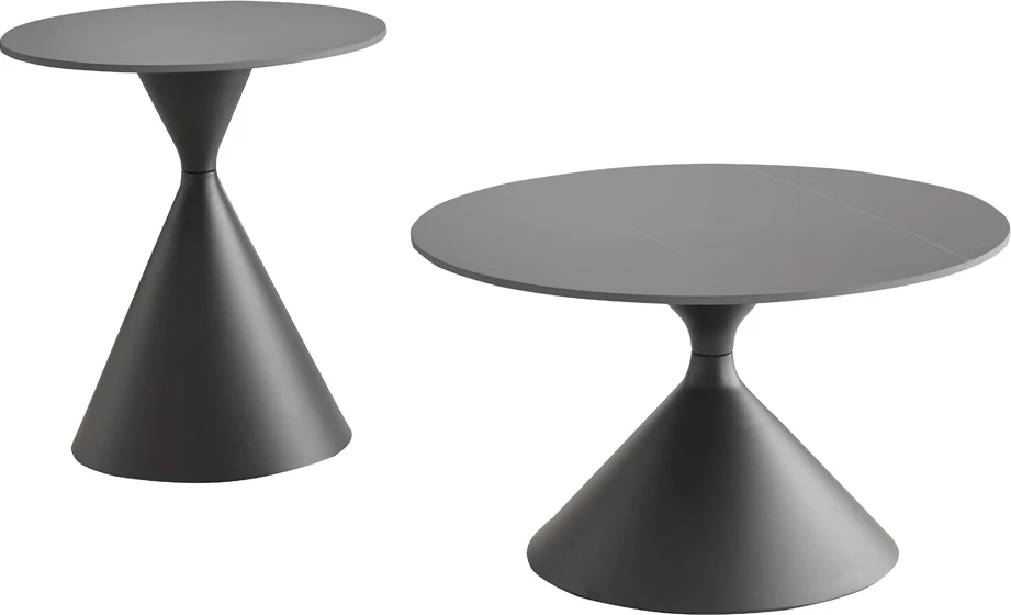 Set tavolinash kafeje LAVA, 2 copë, e zezë, 70x70x40cm