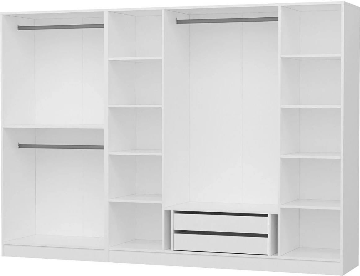 Dollap Hanah Home, Kale - 5033, i bardhë, shumë rafta, 270x210x52cm