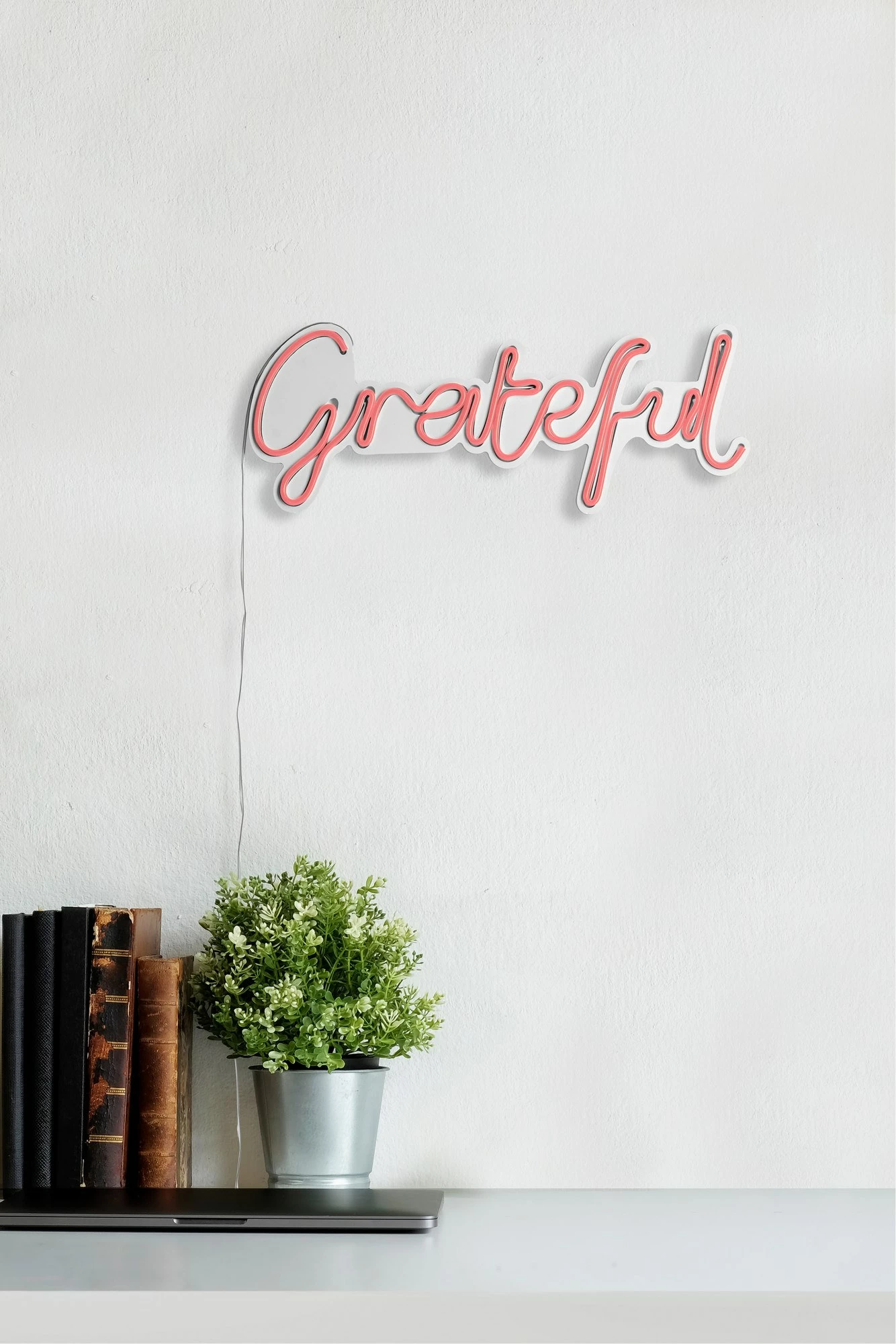 Dekor ndriçues plastik LED, Wallity Grateful, ngjyrë rozë