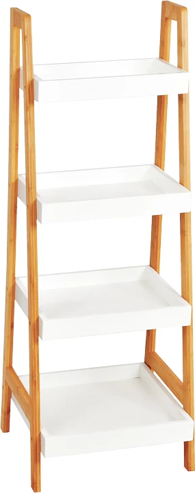 Raft dyshemeje Leby, bambu-MDF, ngjyrë natyrale-e bardhë, 35x34x98cm