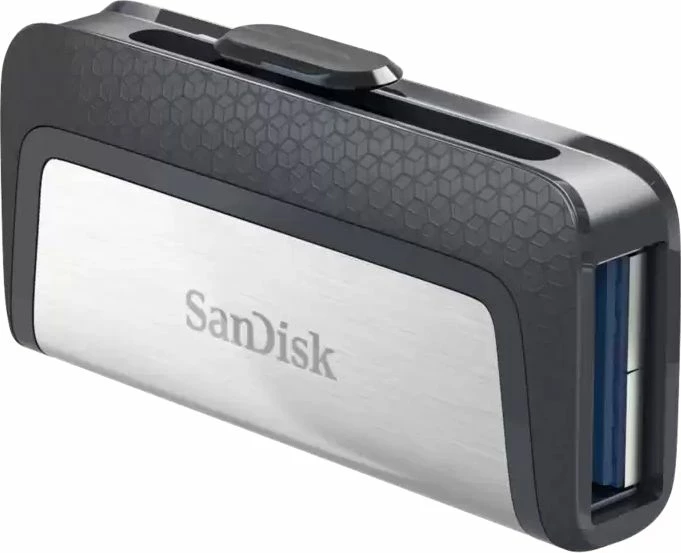 Memorie USB SanDisk Ultra Dual Drive USB Type-C 64 GB SDDDC2-064G-G46, e zezë/argjendtë