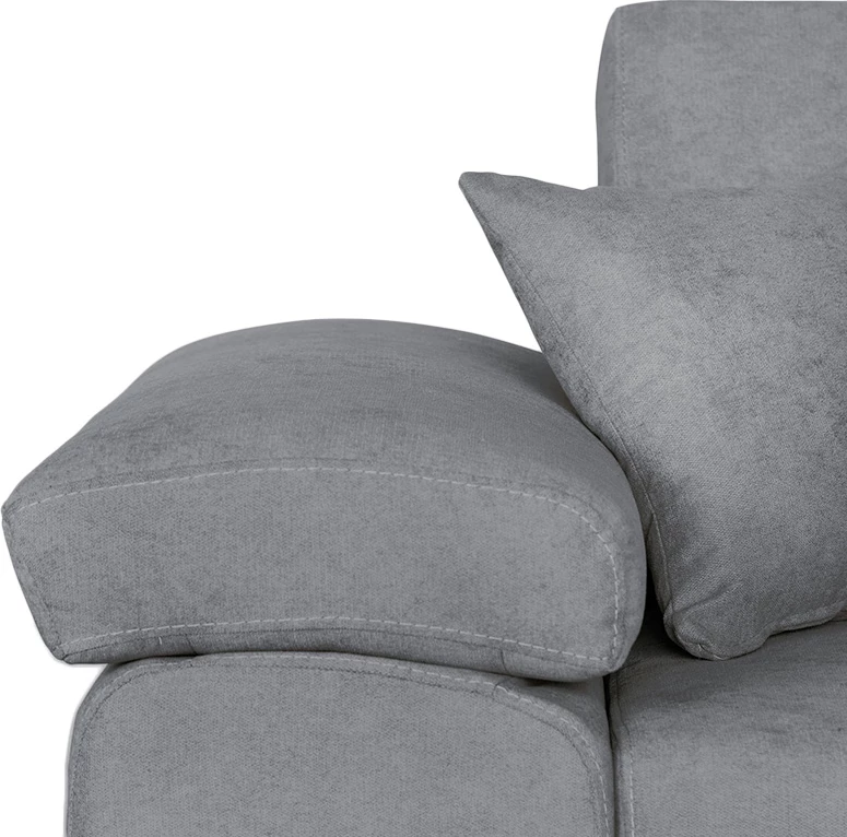 Divan qoshe me shtrat, i kthyeshëm, ngjyrë gri, Comy, 286x160x75-90cm