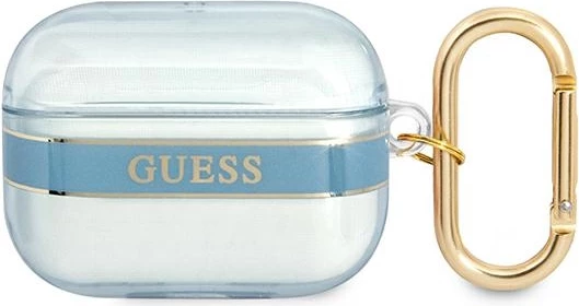 Mbështjellës Guess GUAPHHTSB për AirPods Pro, Strap Collection, kaltër