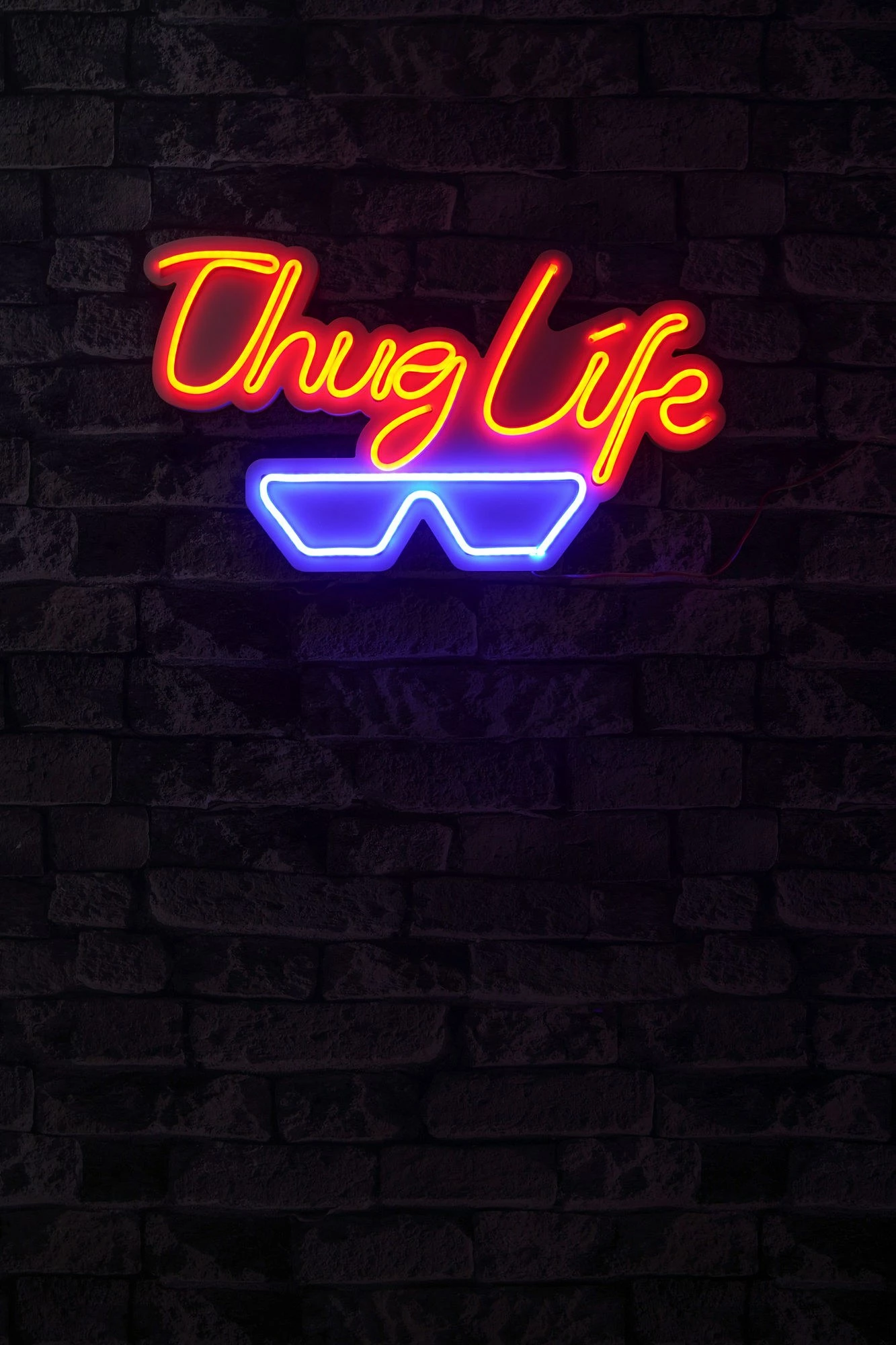 Dritë dekorative LED plastike, Thug Life, e kuqe dhe e kaltër
