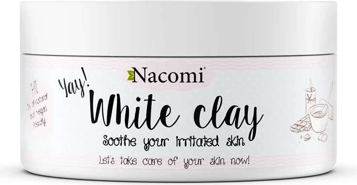 Maskë për fytyrë Nacomi Argjilë e bardhë për femra, 50g