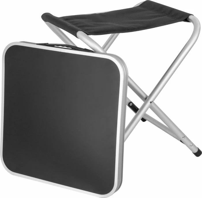 set karrige palosëse me tavolinë BRUNNER HOGGY SET 0406051N.C03, alumini/poliester 40×40×43 cm, me çantë bartëse, gri/e zezë