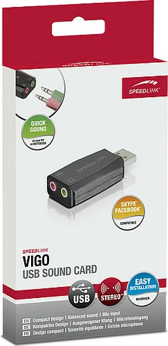 Kartë zëri USB Speedlink VIGO, stereo, e zezë