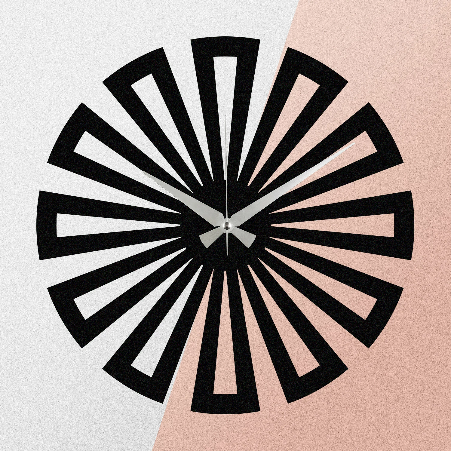 Orë muri dekorative prej metali, Wallity Enzoclock - S003, e zezë, 48x48cm