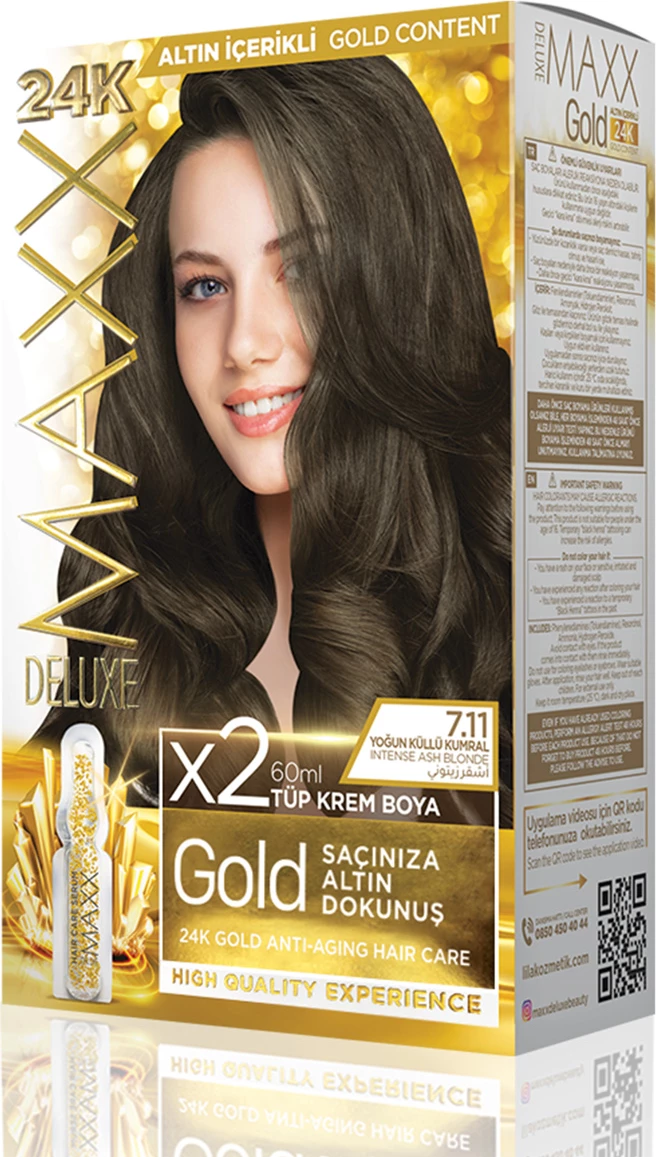 Ngjyrë për flokë MAXX GOLD SET 7.11 Olive Blonde, 50 ml