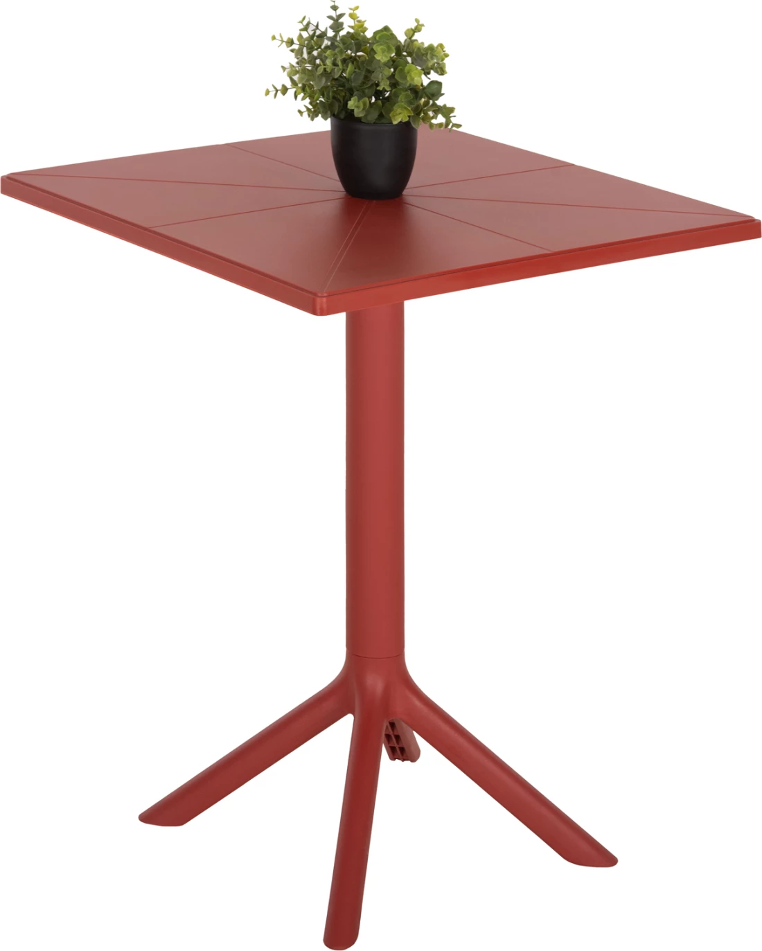 Tavolinë katrore polipropileni TERRIN FH6125.16 e kuqe 60,5x60,5x76,5Hcm