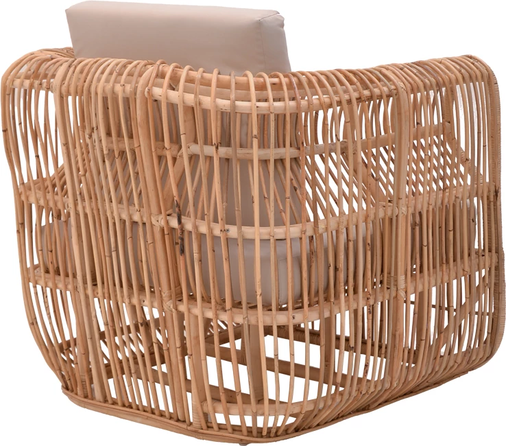 Fotelë Fajole ngjyrë natyrale rattan-jastëk bezhë 86x86x66cm