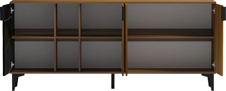 Bufe Riba, pamje arre dhe mermeri të zi, 180x40x78cm