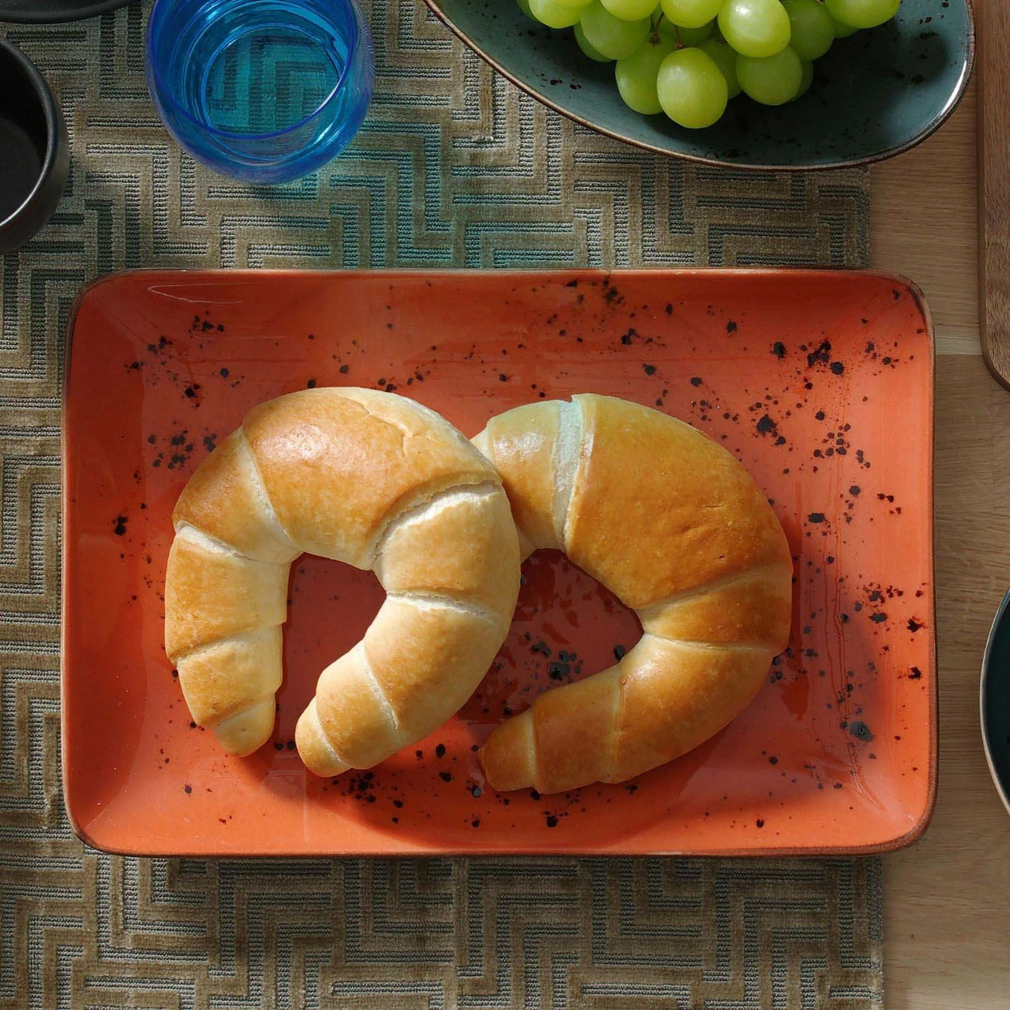 Pjatë drejtkëndore Fine Dine Dahlia 300x200mm, portokalli, set 6 copë