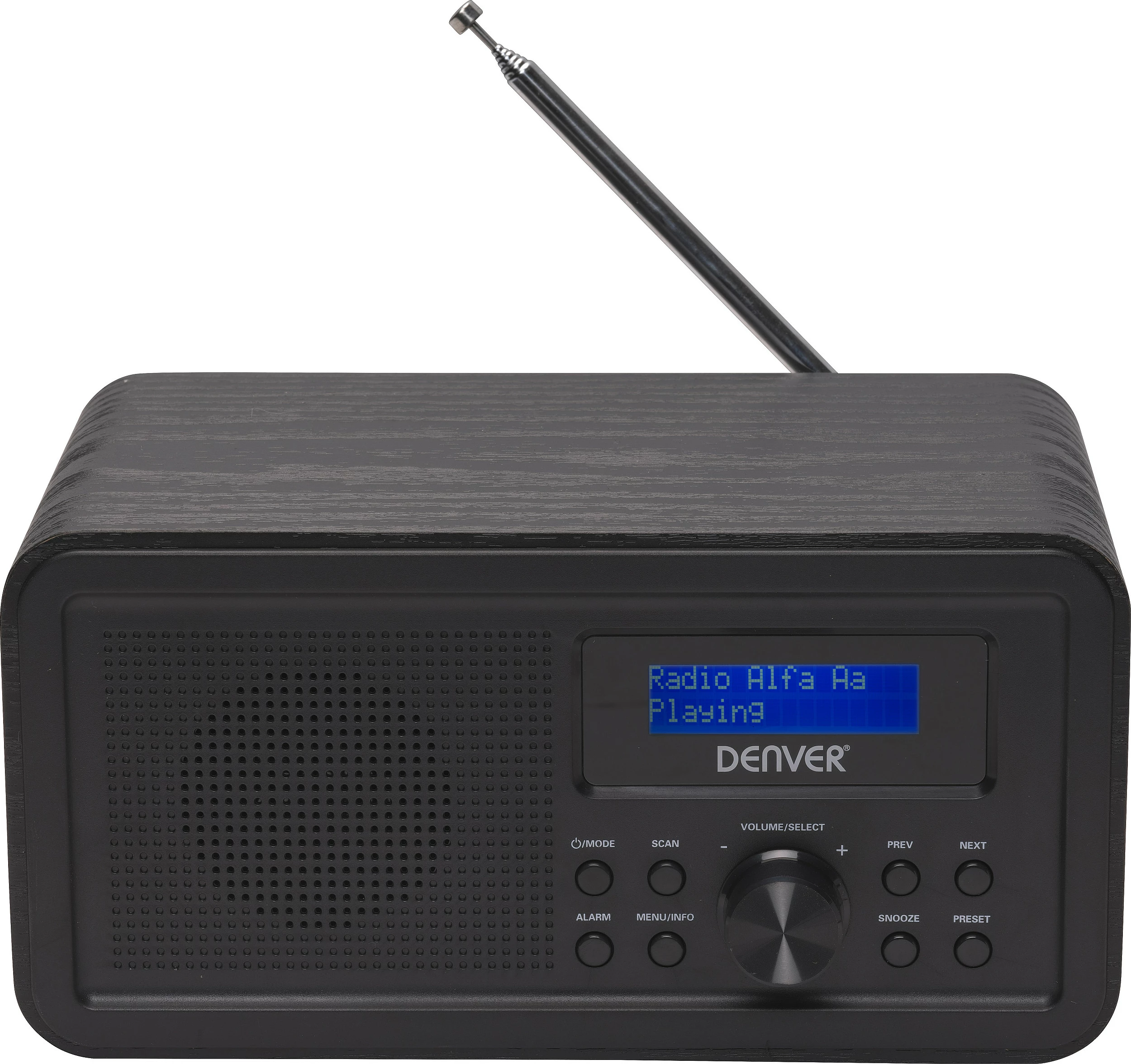 Radio Denver DAB-30, DAB+ / FM, alarm, Line-in, e zezë