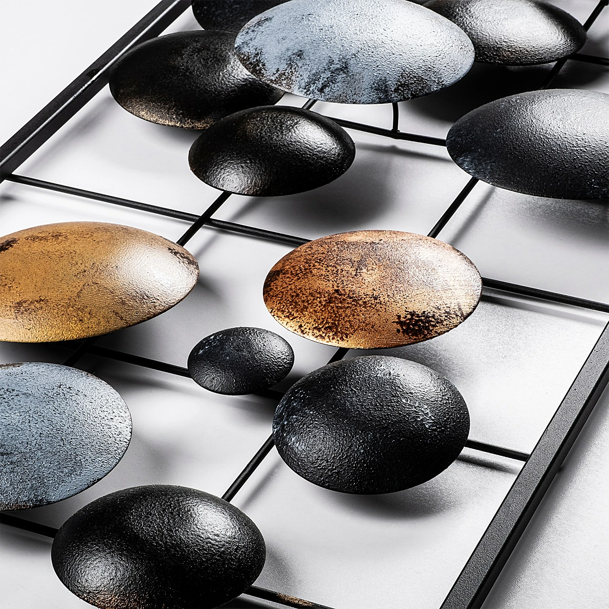 Aksesor dekorativ metalik për mur, Wallity Camber - 8, shumëngjyrësh, 32x90x4cm