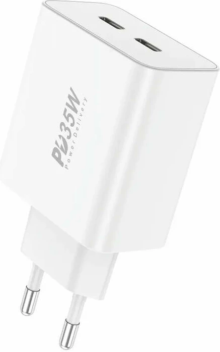 Karikues muri Foneng EU50, 35W, 2x USB-C, Bardhë