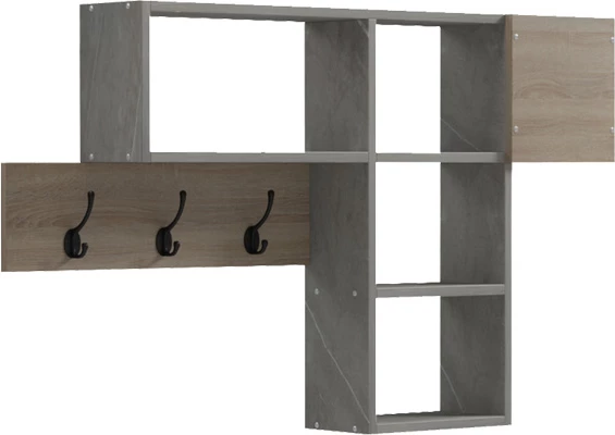 Raft muri Wenia, pamje sonoma dhe mermeri bezhë, 99.5x15x61cm