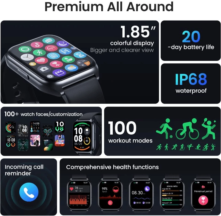 Smartwatch Xiaomi Haylou Watch 2 Pro LS02 Pro, Bluetooth 5.3, IP68, SpO2, bateri deri 20 ditë, blu