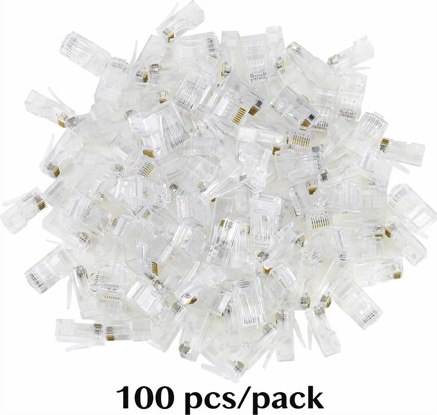 Konektor rrjeti EQUIP RJ45 Cat6a, tool-free, 100 copë, transparent