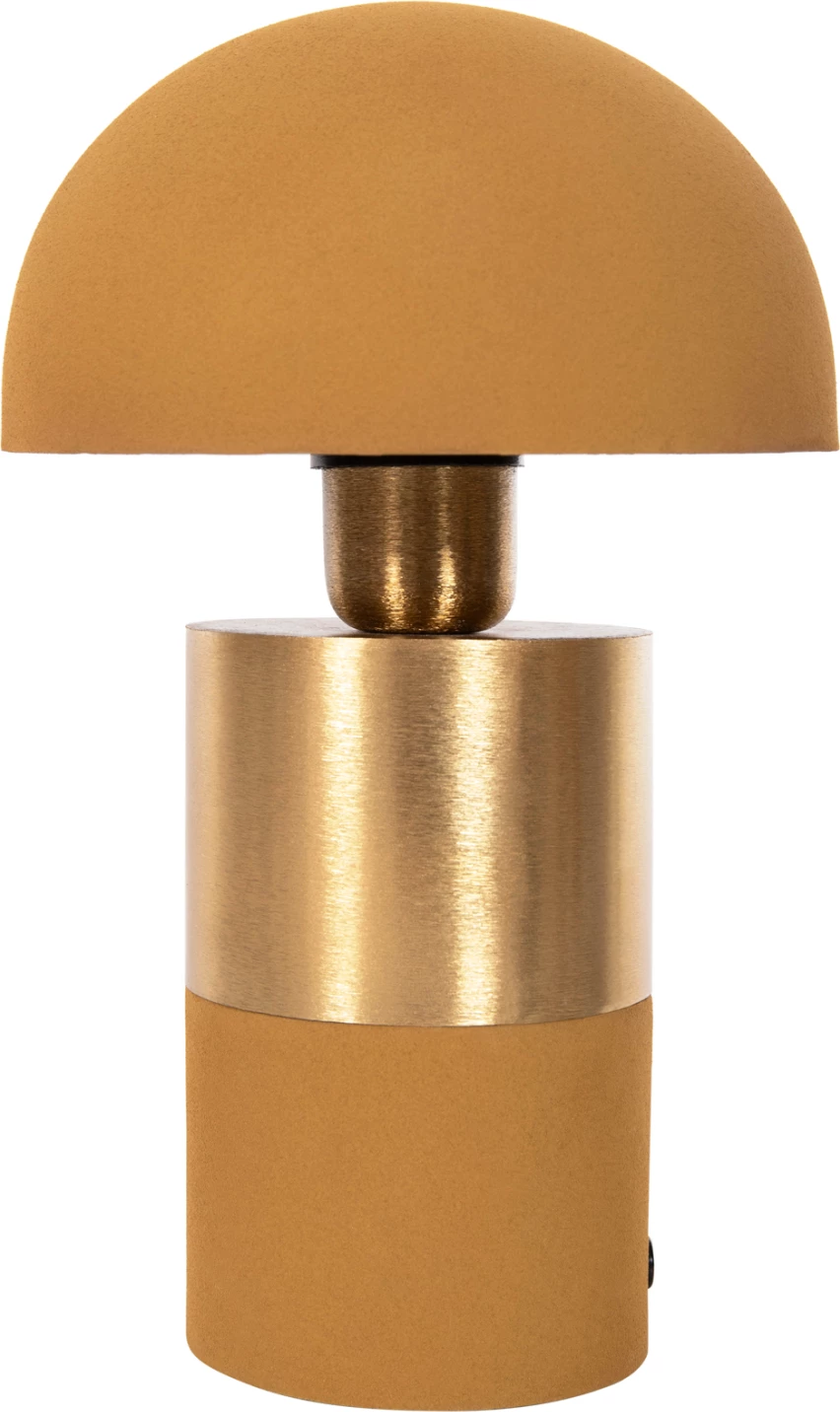 Llambë tavoline pune, metalike, ngjyrë mustard-ari, FH4255.09, Φ18x28H cm