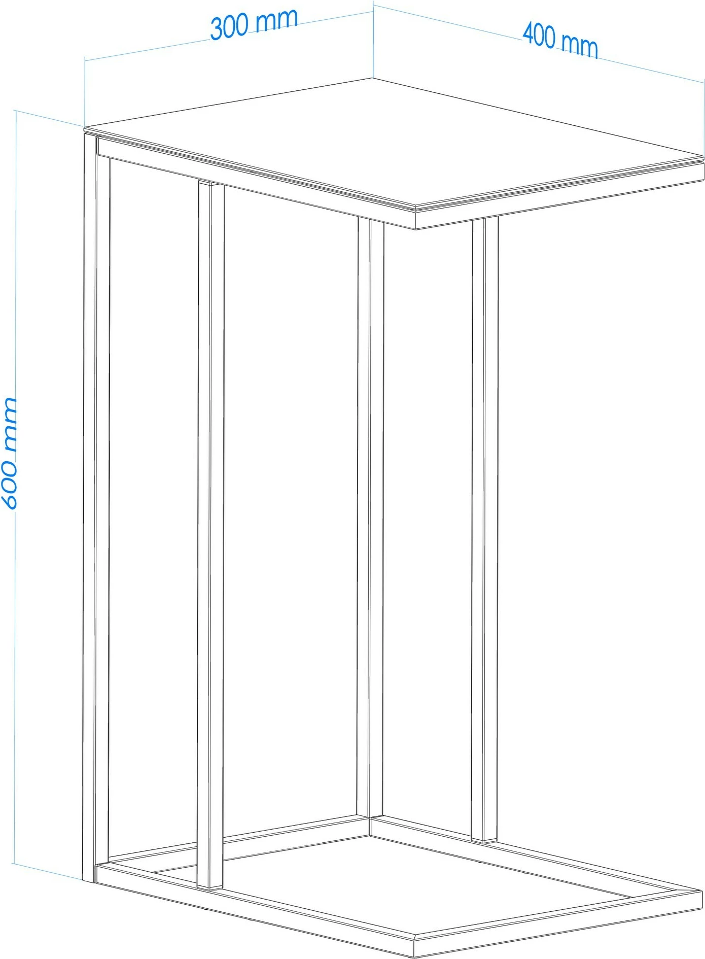 Tavolinë anësore Hanah Home, Alaska C, xham i tymosur